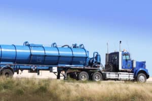 Truck carrying brine