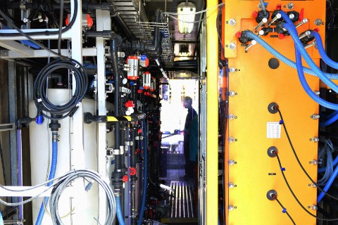 FlexEDR Electrodialysis Reversal Stack Inside a Saltworks Technologies Pilot Plant