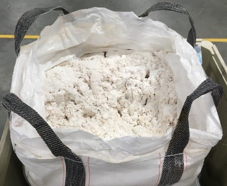 Photo of a bag of solids as produced by a SaltMaker evaporator crystallizer