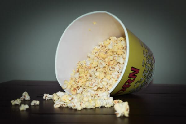 Photo of a popcorn bucket which is lined with non-stick coating and pfas waste potential
