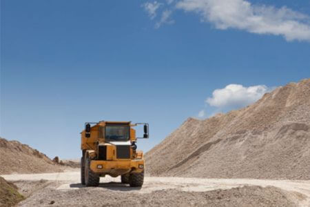 Photo of a truck operating at a mining site
