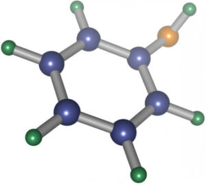 3D model of the phenol molecule structure