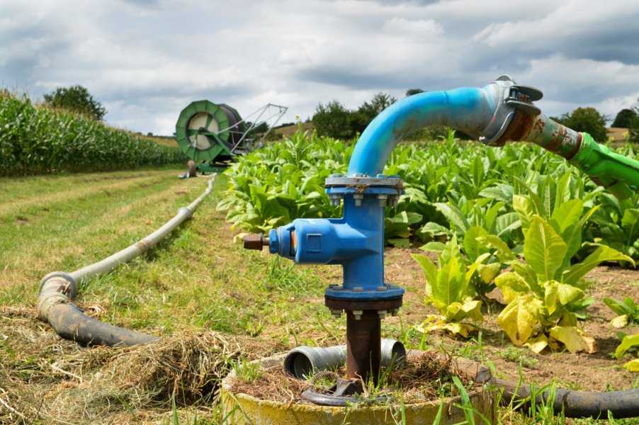 Photo of an irrigation system used in agriculture