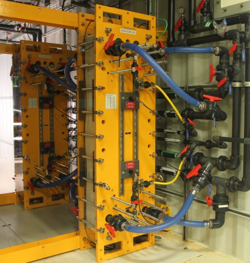 Photo of a FlexEDR stack inside a full-scale treatment plant.