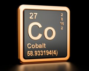 Image of cobalt element from the periodic table as used in electric vehicle batteries