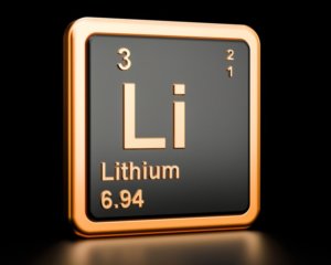 Image of the lithium element from the periodic table as used in electric vehicle batteries