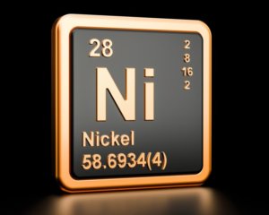 Image of nickel element from the periodic table as used in electric vehicle batteries
