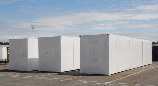 Photo of a disassembled and packed up SaltMaker AirBreather plant built for an electric vehicle battery plant.