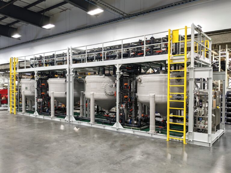 Photo of a full-scale, 2-module, Saltworks BrineRefine plant