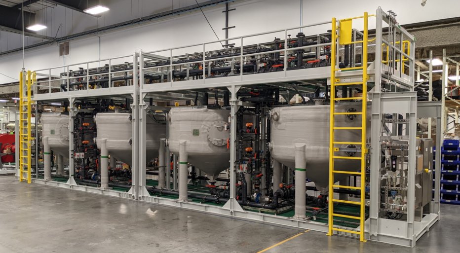 Photo of a full-scale, 2-module, Saltworks BrineRefine plant Photo of a full-scale, 2-module, Saltworks BrineRefine plant