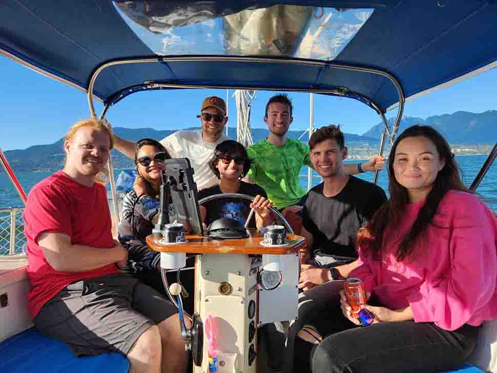 Photo of a Saltworks team on a boat trip