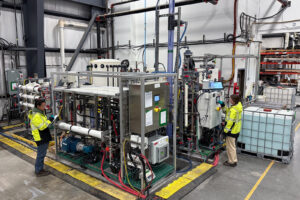 Saltworks' technicians working on a PFAS pilot project at the company HQ