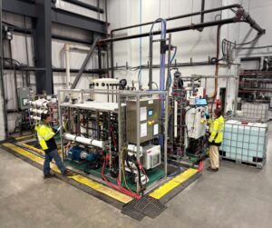 Saltworks' technicians working on a PFAS pilot project at the company HQ