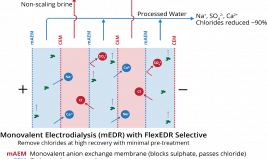 Diagram of monovalent electrodialysis (mEDR) using FlexEDR technology
